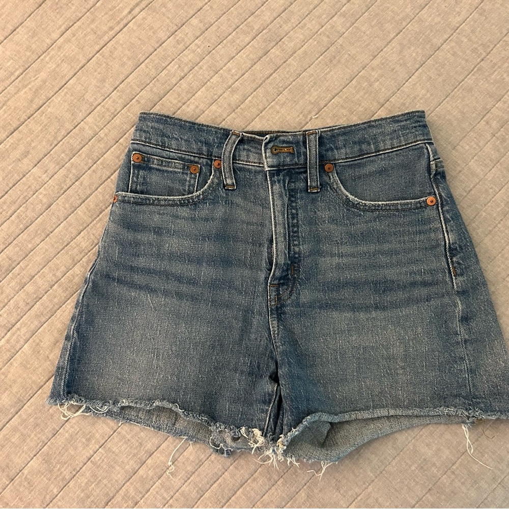 Madewell Blue Jean Shorts High-Waisted Distressed